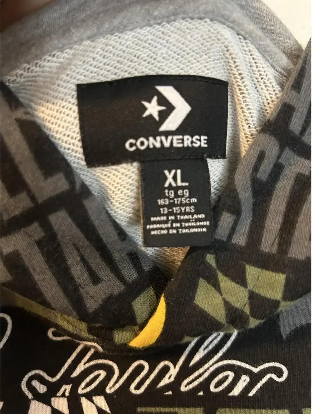 Converse Kids' XL Hoodie with All-Over Chuck Taylor and All Star Logo Print, New